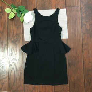 BCBGeneration Black Lace Peplum Dress